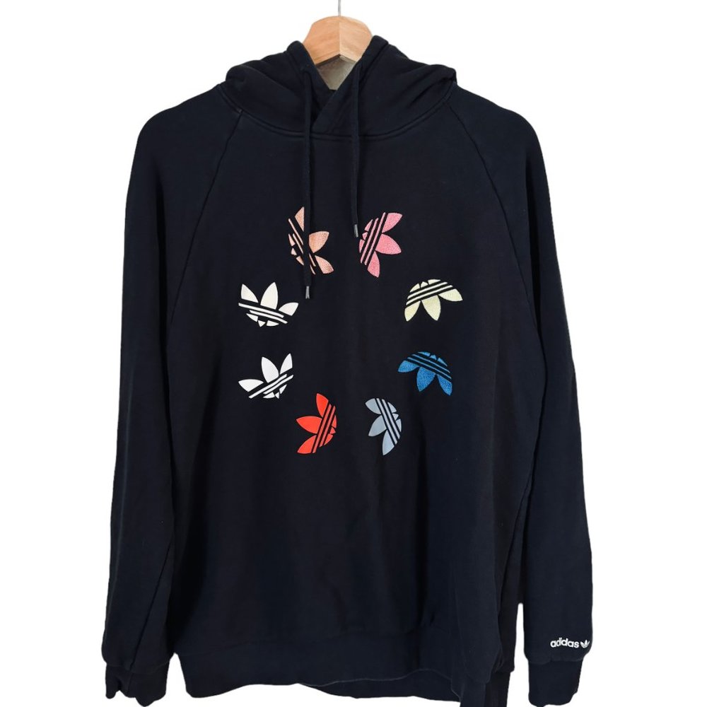 Adidas Originals Men's Adicolor Shattered Trefoil Hoodie Black Multicolor Sz Med